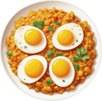 AI generated Eggs in small bowl, isolated illustration on transparent background png, design element for farm, cooking ingredient, food and health png