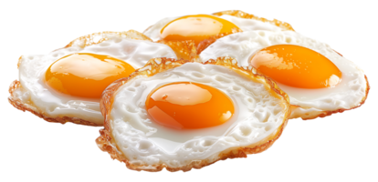 ai generado frito huevos en un transparente antecedentes. huevos png