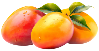 AI generated Fresh organic mango on a transparent background. Mango png