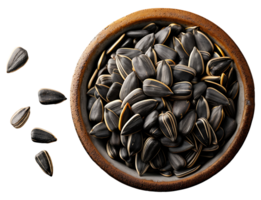 AI generated Sunflower seeds in a bowl on a transparent background png