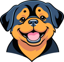 ai generado linda Rottweiler perro dibujos animados ilustración en transparente antecedentes png, diseño elemento para cachorro, perro criar, mascota elemento, guardería decoración png