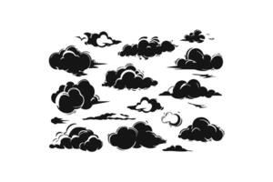 Black clouds icon set. Vector illustration design.