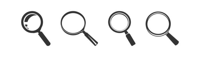 Search icon. Magnifying glass icon set. Vector illustration design.