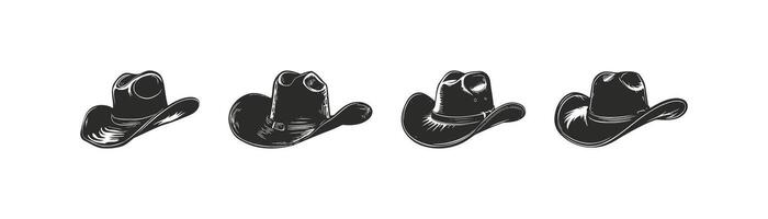 conjunto de vaquero sombrero icono colocar. vector ilustración diseño.