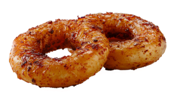 ai generiert frisch Zwiebel Ringe Essen auf ein transparent Hintergrund png