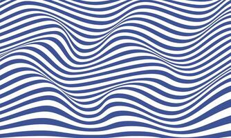 Abstract navy blue stripes optical art wave line background. vector