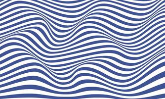 Abstract navy blue stripes optical art wave line background. vector