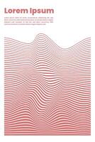 poster stripes red optical art wave . Vector background illustration