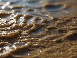 wet sand, close-up view of texture, rest, structure photograph photo