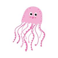 Vector illustration of jellyfish. Cute character