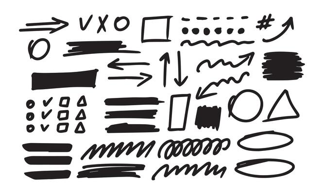 Black highlighter elements, acid highlighters marker stripe.