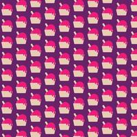 cup ice cream pattern in navy blue background. vector