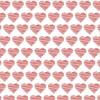 Valentines line love pattern drawing of simple heart. vector