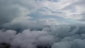 Abstract aerial nature summer ocean sunset sea and sky background. Natural sky with puffy Stratocumulus clouds composition. Sky replacement for composites. Holiday, vacation and recreational concept video