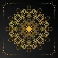 Fondo de mandala de lujo con patrón dorado. vector