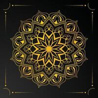 Fondo de mandala de lujo con patrón dorado. vector