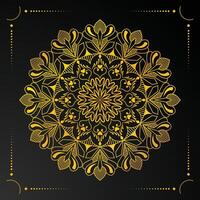 Fondo de mandala de lujo con patrón dorado. vector