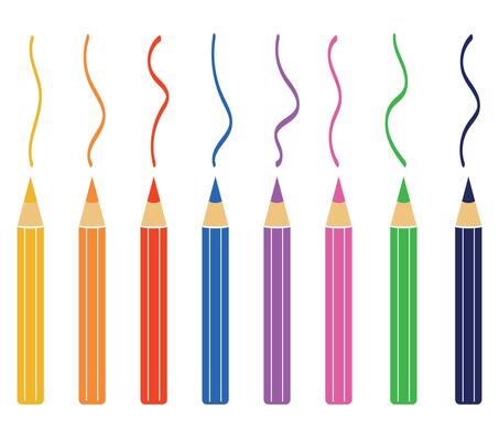 Set of colored pencils, drawing set, creativity, vector illustration, pencils clipart