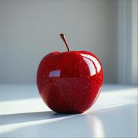 AI generated Red Apple on Table photo