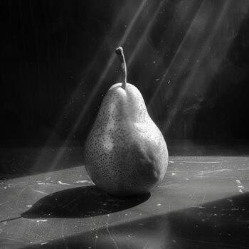 AI generated Black and White Photo of a Pear
