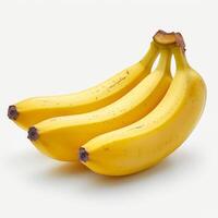 AI generated Bunch of Ripe Bananas on White Background photo