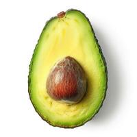 AI generated Halved Avocado on White Background photo