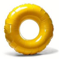 AI generated Yellow Inflatable Ring on White Table photo