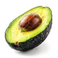 AI generated Halved Avocado on White Background photo