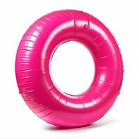 AI generated Pink Inflatable Ring on White Background photo
