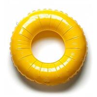 AI generated Yellow Inflatable Ring on White Table photo