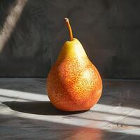 AI generated Pear Sitting on Ground in Sunlight photo