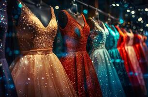 AI generated Row of Dresses on Display photo