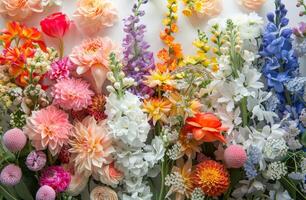 AI generated A Bunch of Flowers on a Table photo