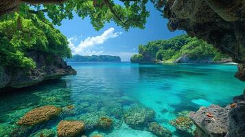 AI generated River Flowing Through Forest photo