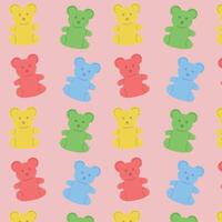 Vector seamless pattern of gummy colorful bears, pattern for packaging, fabric pattern
