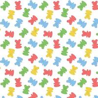 Vector seamless pattern of gummy colorful bears, pattern for packaging, fabric pattern