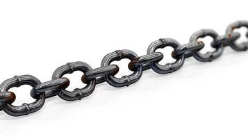 AI generated Chain isolated on white background with shadow. stainless steel chain isolated. Metal chain. Iron chain. Chrome chain photo