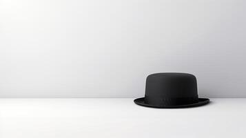 AI generated Photo of Charcoal Bowler Hat isolated on white background. AI Generated