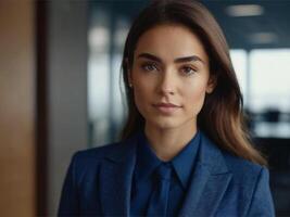 AI generated Business Woman In Indigo Suit photo