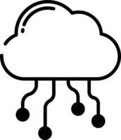 Cloud Computing glyph and line vector illustration