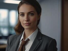 AI generated Business Woman in Brown Suit photo