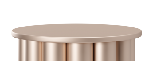 Beige Podium auf transparent Hintergrund. elegant Bühne zum Produkt, kosmetisch Präsentation. Luxus spotten hoch. Sockel oder Plattform zum Schönheit Produkte. leeren Szene. Licht braun, Sahne Farbe. 3d machen. png