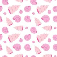 Seamless wallpaper pattern with shells. vector