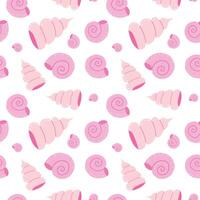 Seamless wallpaper pattern with shells. vector