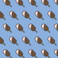 Vector Ice cream seamless pattern isolated on red background.