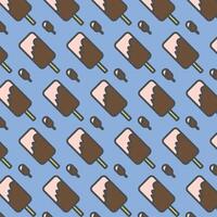 flat ice cream seamless pattern background vector