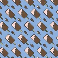 flat ice cream seamless pattern background vector