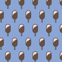 Seamless pattern with Ice cream isolated on blue background vector