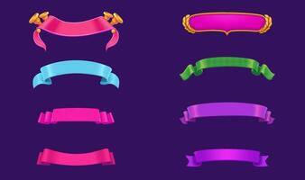 User interface design labels with ribbons vector