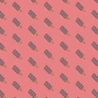 ice cream seamless pattern on red background vector